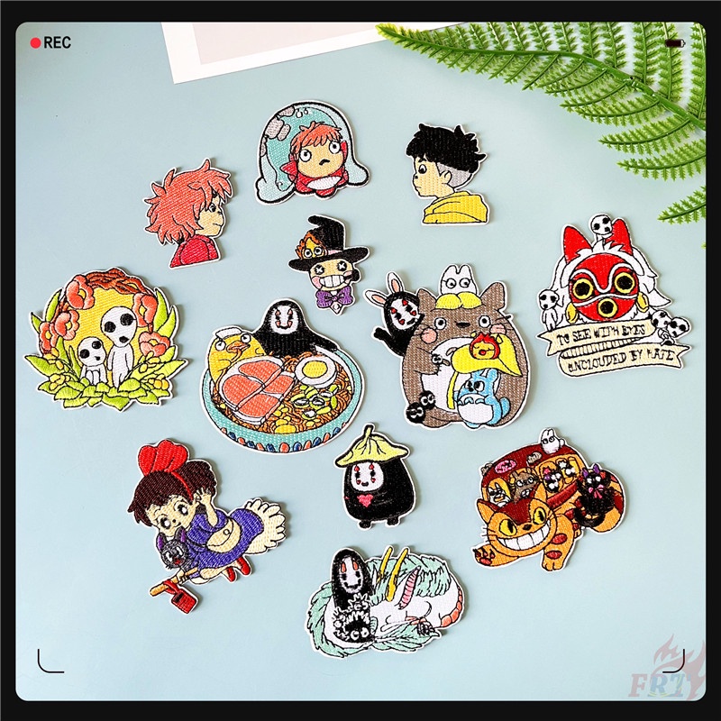 ♥ Miếng Dán Tự Dính Hình Công Chúa Mononoke / Kiki 'S Delivery Service / Spirited Away ♥ 1 Miếng Dán Ủi Quần Áo Hình Nhân Vật Anime