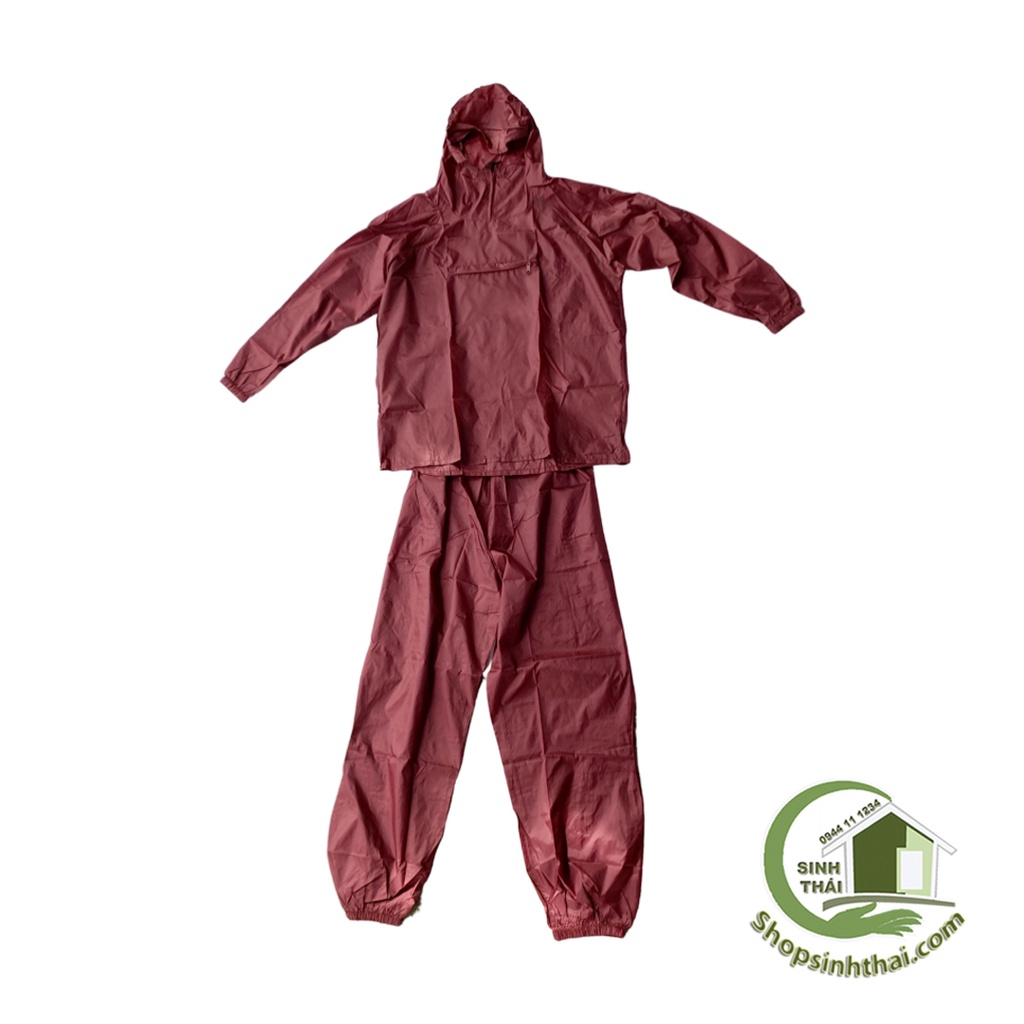 Bộ quần áo dù siêu nhẹ, chống gió, chống nước - áo mưa màu đỏ - quần áo thể thao, du lịch, lao động