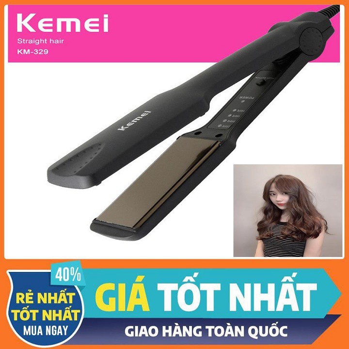 Máy ép tóc 4 mức chỉnh nhiệt Kemei KM 329 chức năng: tạo kiểu tóc - là thẳng tóc