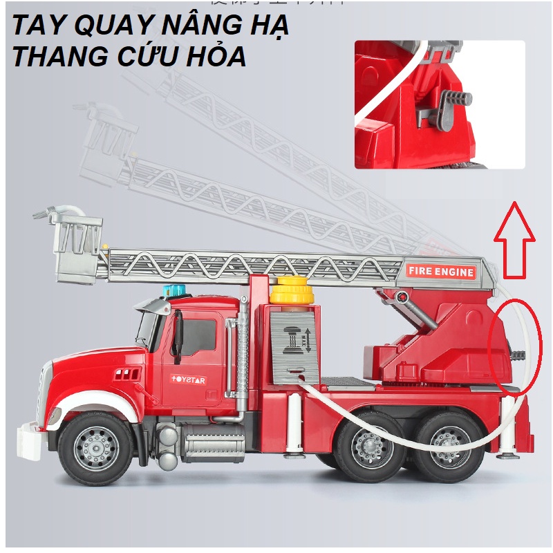 Xe cứu hỏa mô hình cỡ lớn đồ chơi trẻ em phun được nước thật
