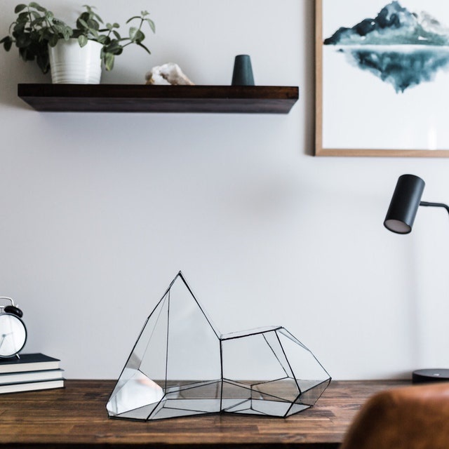 Bình thủy tinh terrarium tiểu cảnh bán cạn đa giác mẫu A4