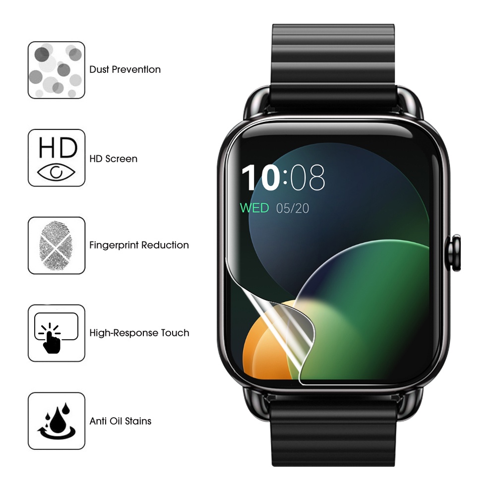 1 Kính Cường Lực Hydrogel TPU Trong Suốt HD 500D Chống Cháy Nổ Bảo Vệ Màn Hình Cho Haylou RS4, RS4 Plus