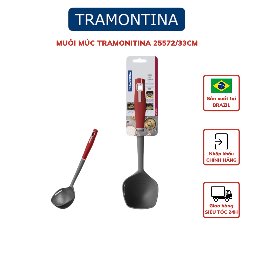 Muôi múc canh Tramontina VERANO 25572 chất liệu nhựa PA cao cấp chịu nhiệt tốt 33 cm