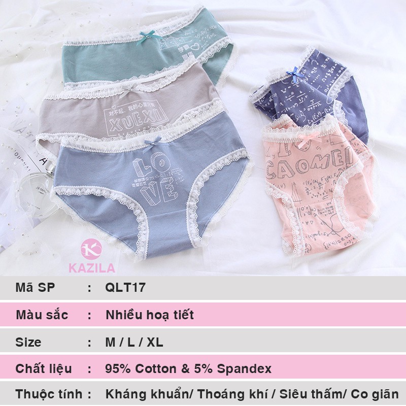 Quần lót Teen nữ dễ thương công thức toán học, Quần lót nữ cotton kháng khuẩn Kazila QLT17