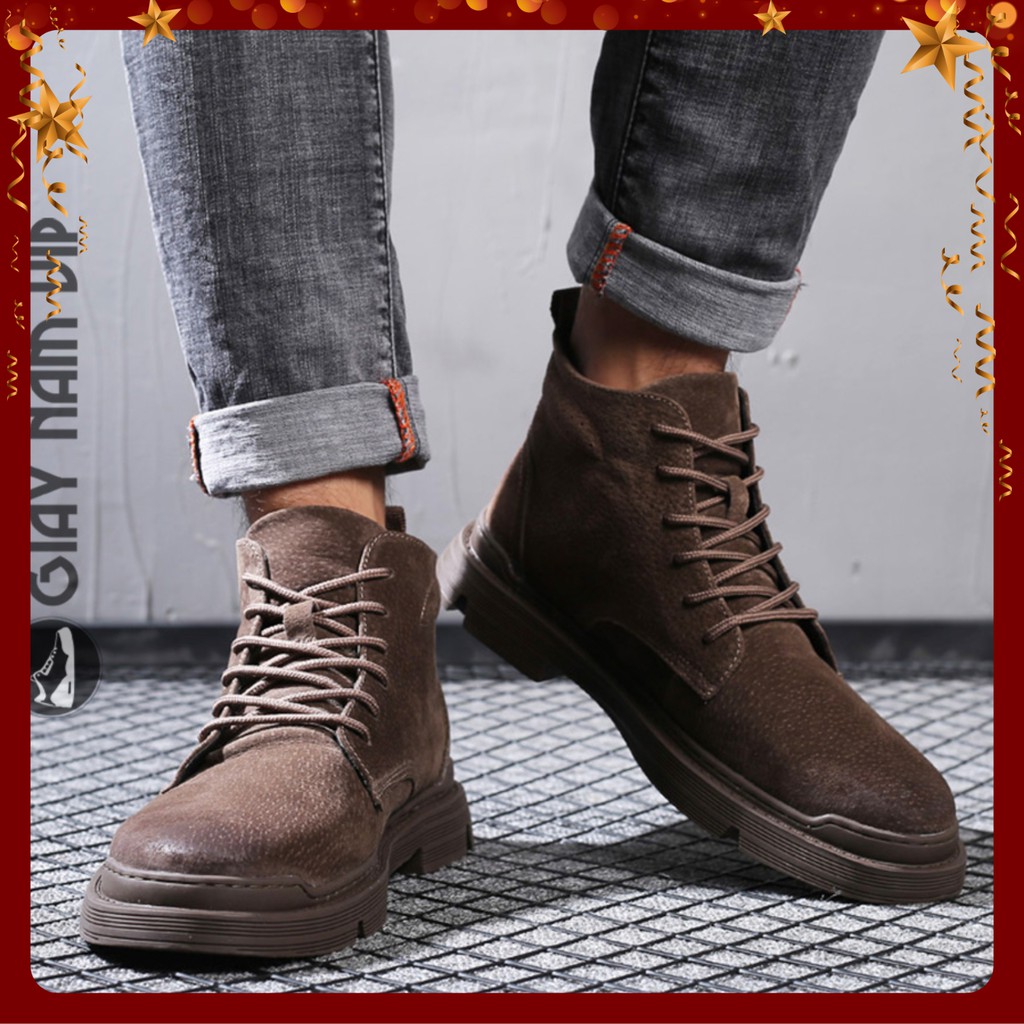 Giày Da Nam - FREESHIP- Giày Boot Nam Da Lộn Chất Chơi GNK18 | BigBuy360 - bigbuy360.vn
