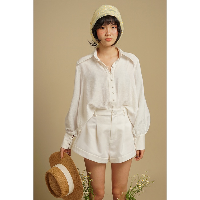 áo sơ mi trắng tay phồng MARIPOSA BLOUSE - darling.ism