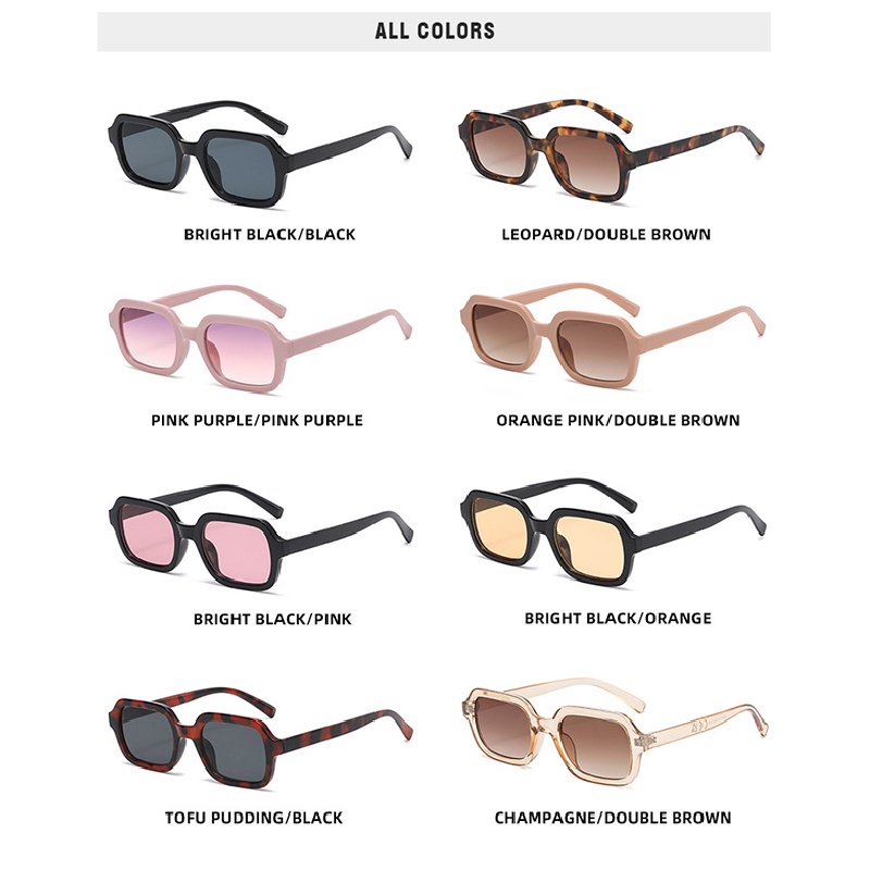 (JIUERBA) Kính Râm Gọng Vuông Nhỏ Màu Kẹo Thời Trang Phong Cách Vintage