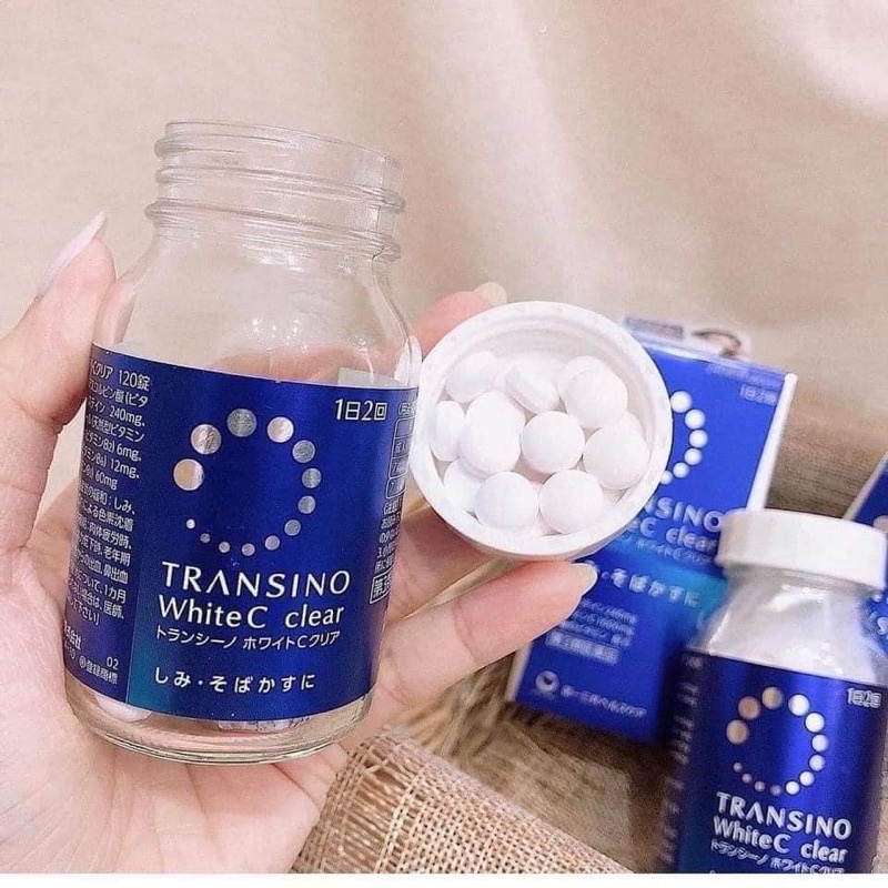 Viên Uống TRẮNG da Giảm NÁM, TÀN NHANG Transino White C Clear - Hộp 120 Viên 「Hàng_Auth」