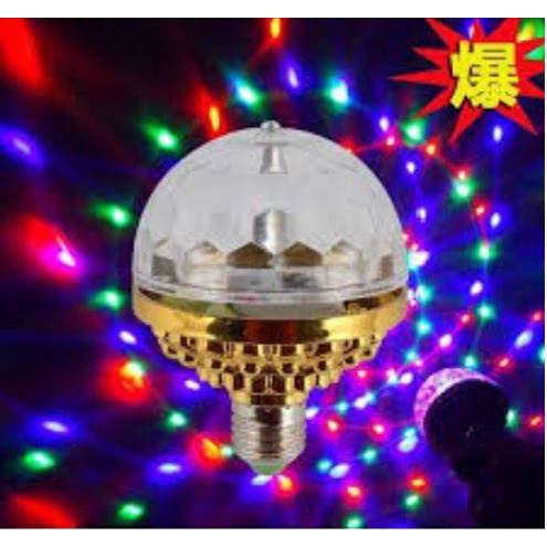 Đèn Led Xoay Tròn Nháy Chớp 7 Màu Tự Xoay Đui Tròn Cao Cấp, Đèn Led Trang Trí Bar, Nhà Cửa