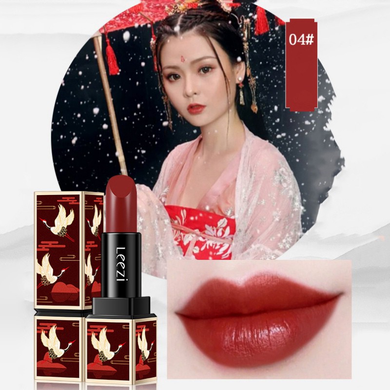 [Hàng mới về] Son lì LEEZI màu sắc mượt mà chống thấm nước chống dính lâu trôi