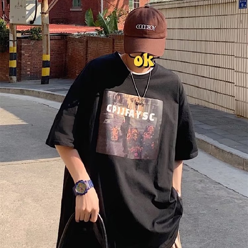 Áo Thun Dáng Rộng In Chữ Phong Cách Hip Hop Đường Phố Thời Trang Mùa Hè Cho Nam Và Nữ Cỡ Lớn M-8XL