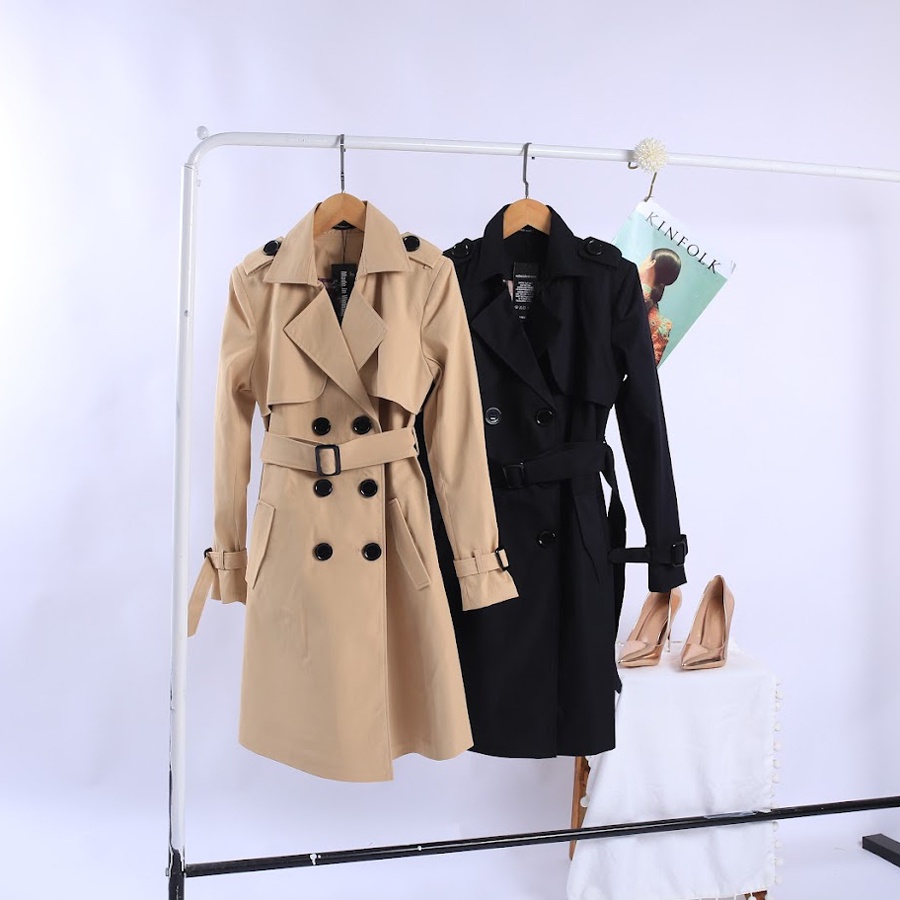 Áo khoác Mangto cho nữ chất liệu Kaki 2 lớp - Áo mangto nữ