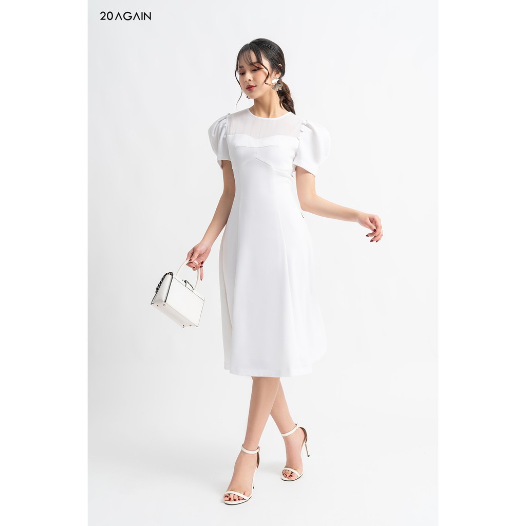 Đầm vải ngắn tay tay bồng phối ngực - 20 AGAIN - DEA0842 | BigBuy360 - bigbuy360.vn