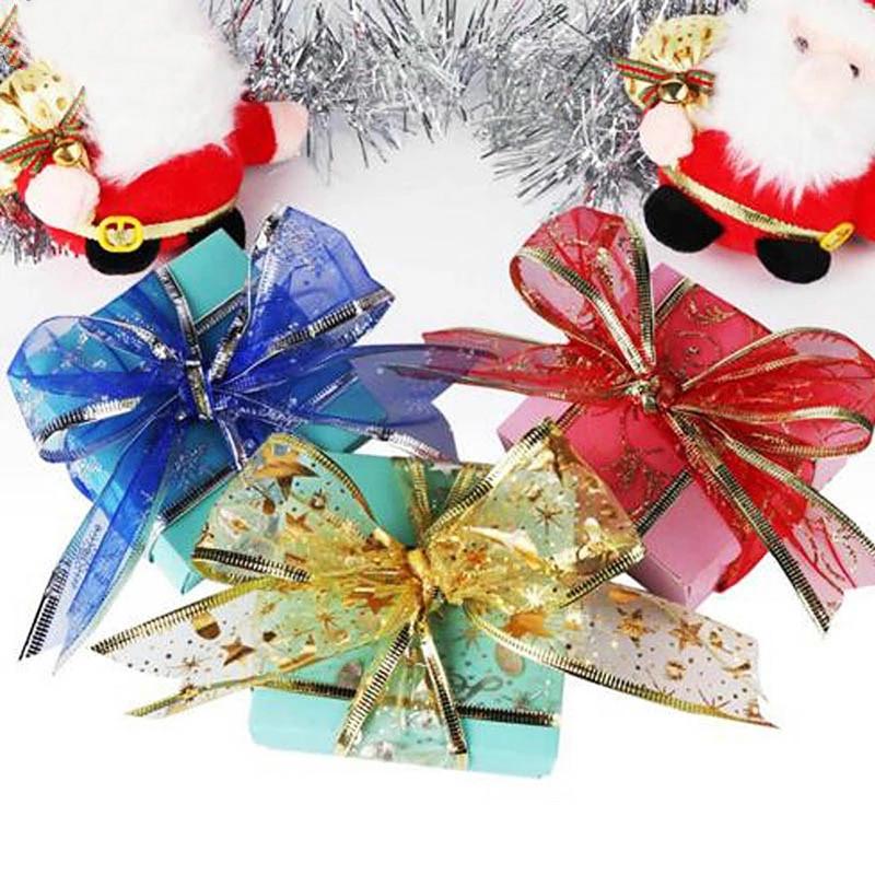 Cuộn Dây Ruy Băng Lụa Satin 200 * 5cm Màu Vàng / Bạc Trang Trí Tiệc Cưới / Giáng Sinh DIY