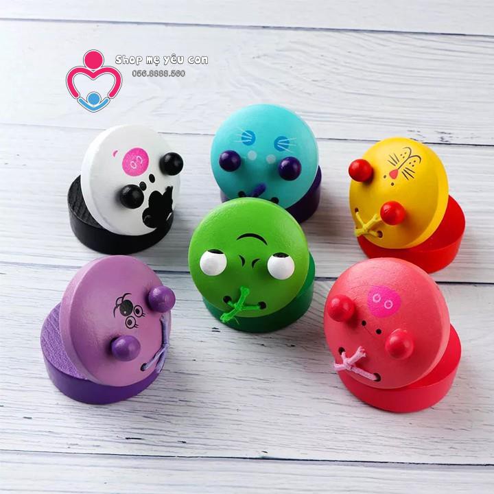 Bộ gõ phách nhạc bằng gỗ hình thú đủ màu sắc cho bé làm quen với âm thanh hỗ trợ sự phát triển của bé