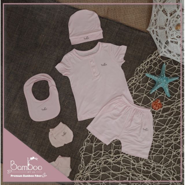 Lil-little love. 0211. Bộ cộc tay vải tre mát lạnh bổ trụ