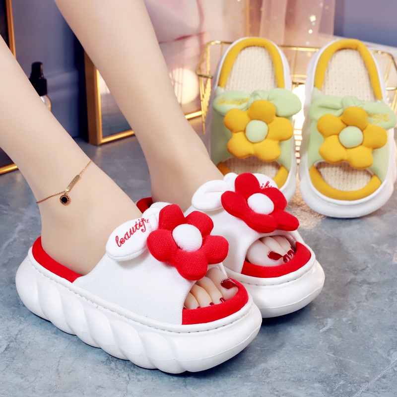 Dép bông xinh đế cao su dày mút êm nhẹ đi là đẹp