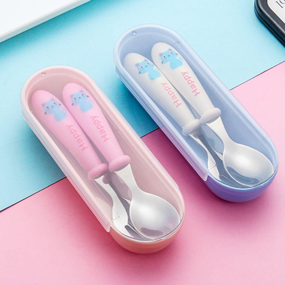 Bộ Dụng Cụ Ăn Uống 1 Món Bằng Thép Không Gỉ Họa Tiết Hoạt Hình Dễ Thương