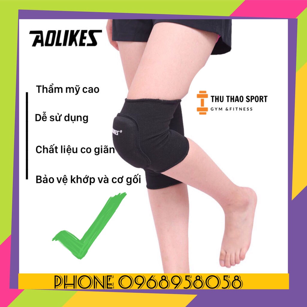 Bảo vệ đầu gối AOLIKES có đệm, băng đầu gối hỗ trợ chơi thể thao