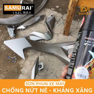 COMBO 4 chai sơn Samurai LÓT-NỀN-MÀU-BÓNG cho dàn áo màu xám mờ Y747*