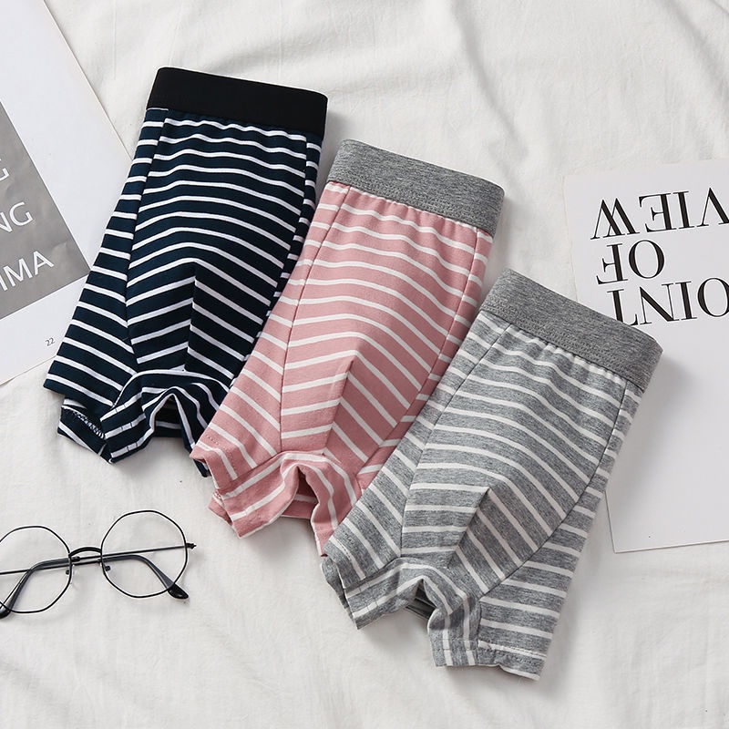 Bộ 4 Quần Lót Boxer Lưng Vừa Kẻ Sọc Thoáng Khí Cá Tính Cho Nam