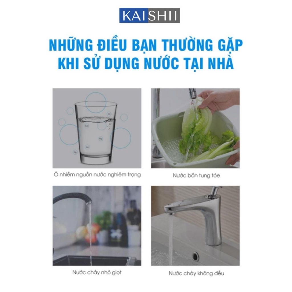 Bộ lọc nước, Đầu lọc nước tại vòi Kaishii tăng áp - xoay 360 độ KS02