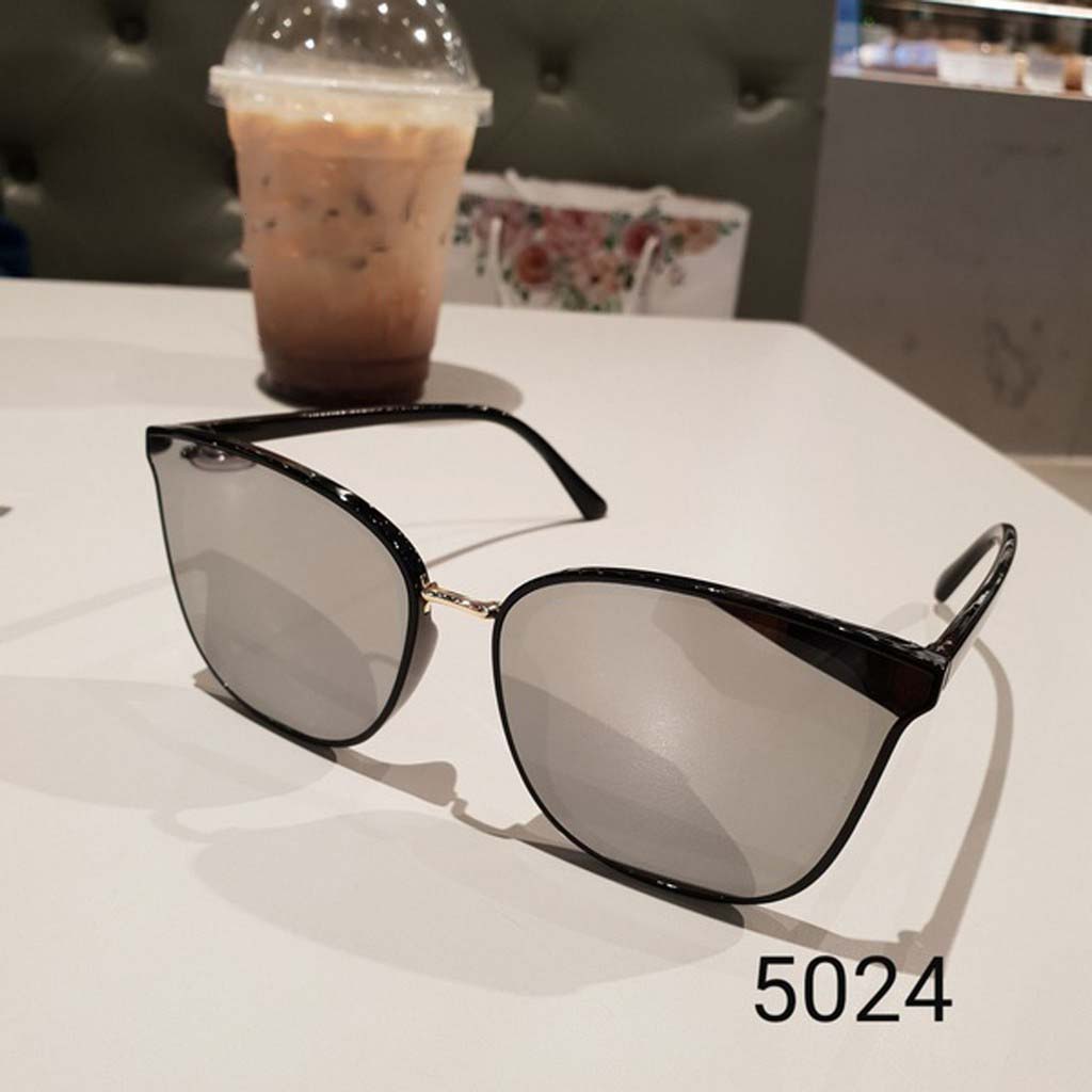 Kính mát nữ chống tia UV400, thiết kế mắt vuông dễ đeo, màu sắc thời trang 5024