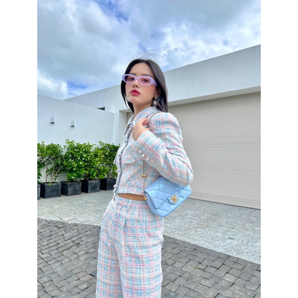 Set áo blazer tweed và quần suông HUONG BOUTIQUE HBVEST165