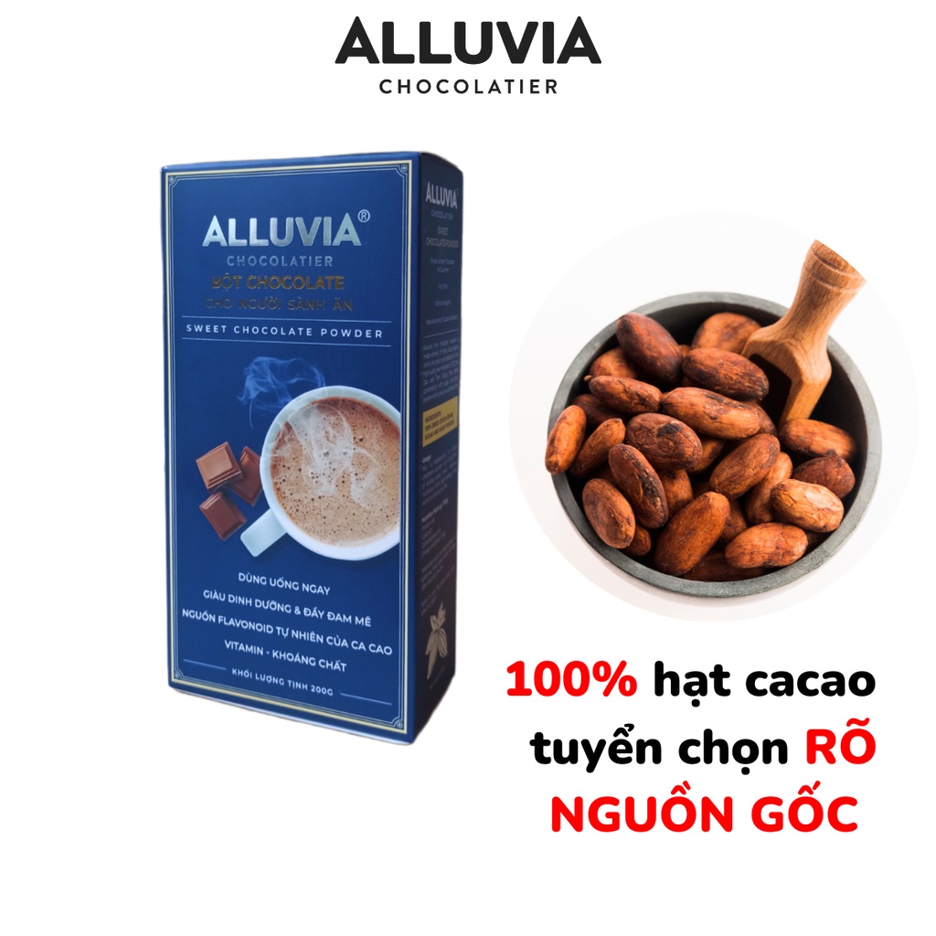 Bột cacao sữa 3in1 nguyên chất thơm ngon vị đậm đà alluvia chocolate - ảnh sản phẩm 2