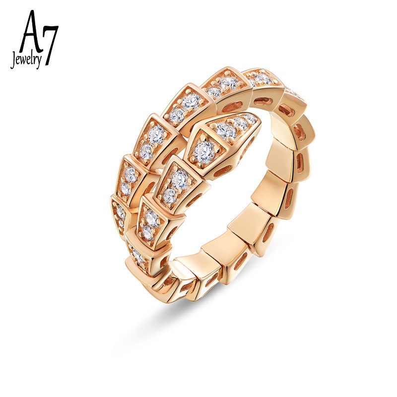 Nhẫn thời trang mạ bạc 925 đính đá kim cương nhân tạo sang trọng