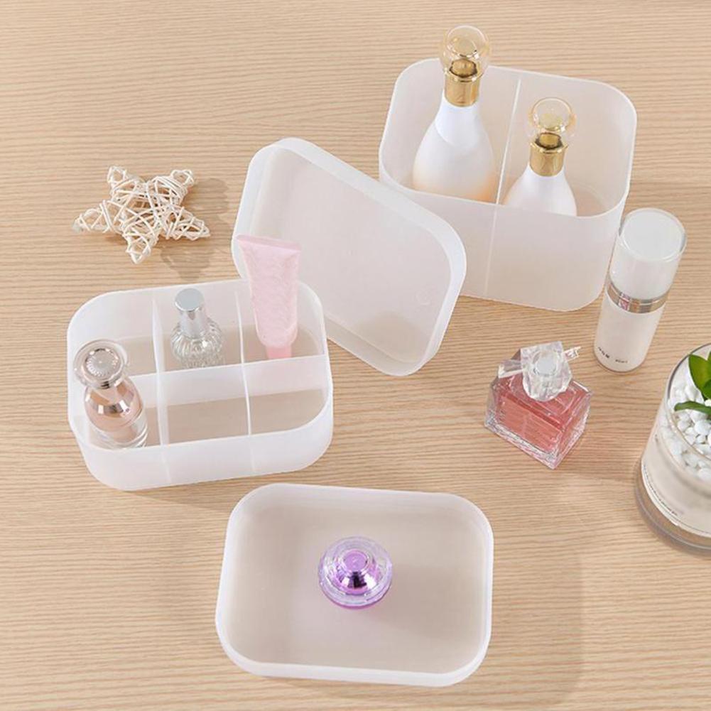 Hộp Đựng Mỹ Phẩm Để Bàn Màu Trong Suốt Mờ Cho Ký Túc Xá M8P7 X8W8