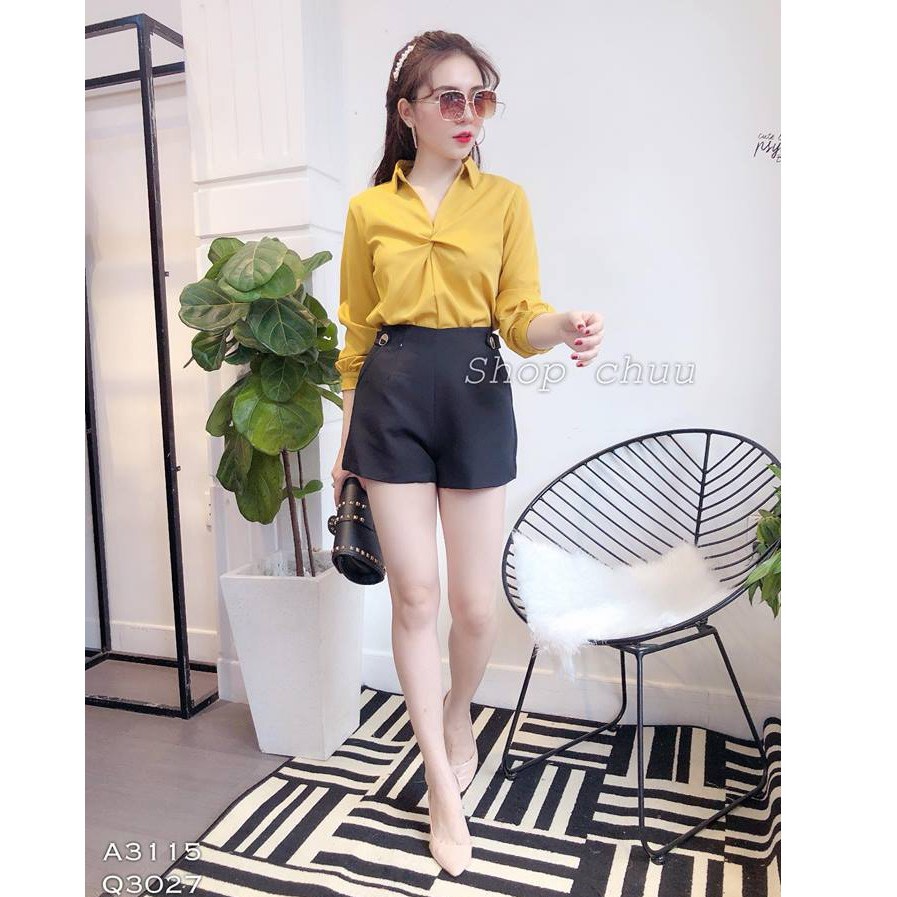 Áo sơ mi nữ xoắn ngực tay dài CHUU A5048 | BigBuy360 - bigbuy360.vn