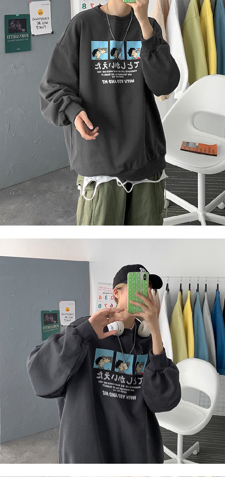 Áo Sweater tay dài họa tiết hoạt hình phong cách Hàn Quốc cho Nữ size M-5Xl | BigBuy360 - bigbuy360.vn