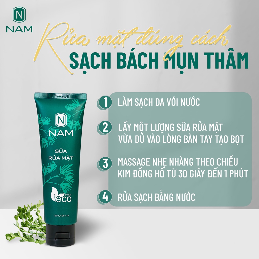 Combo Sữa Rửa Mặt và Serum Sạch Bã Nhờ, Dưỡng Ẩm Sạch Mụn Thâm Dành Cho Nam - Chính Hãng