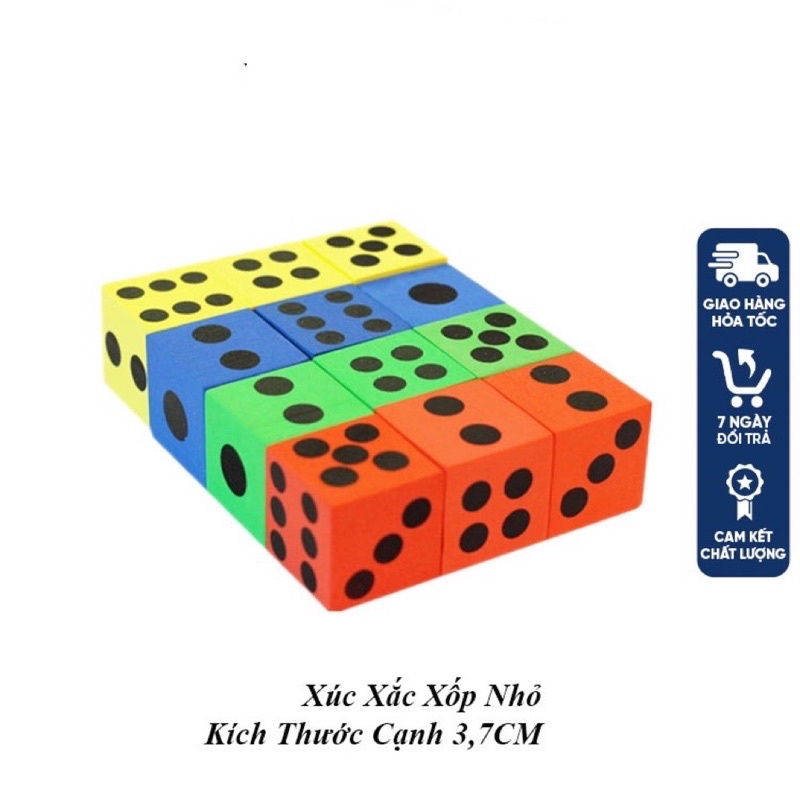 Xúc xắc xốp nhỏ 3,7cm đồ dùng giáo cụ dạy học tiếng anh trong học tập của giáo viên