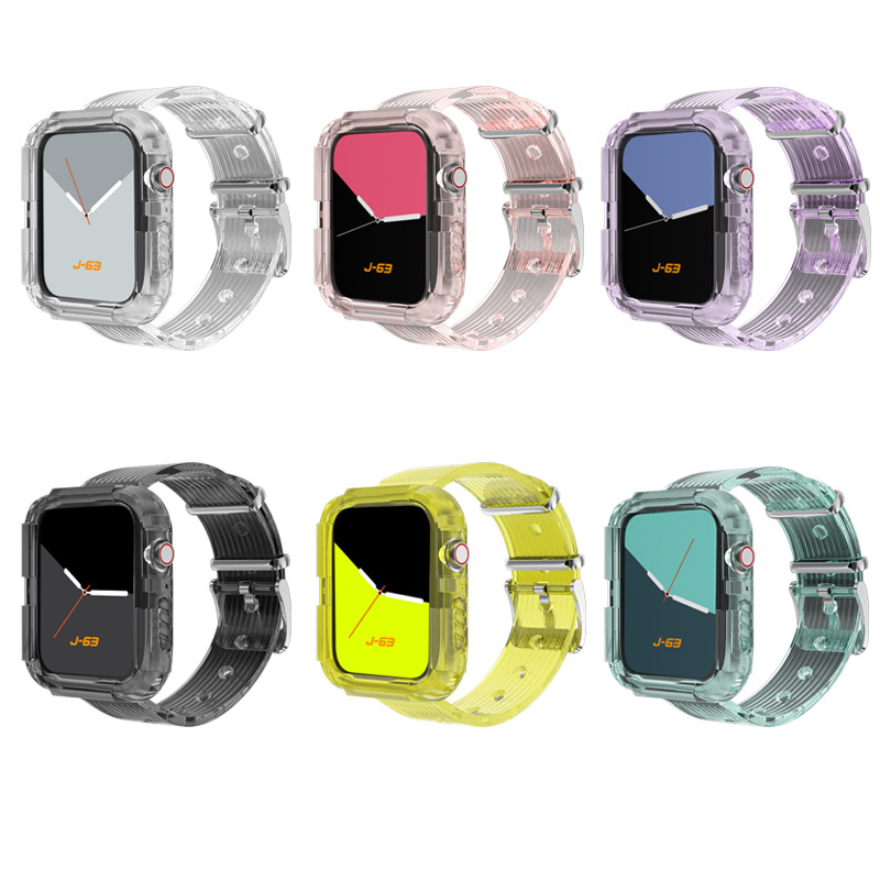 Transparent Apple Watch Strap Diamond Strap Line 1 2 3 4 5 6 SE Rubber Case For Iwatch Strap 38mm 40mm 42mm 44mm