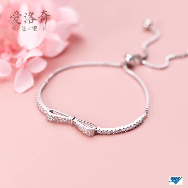 LẮC TAY NƠ BẠC Ý CAO CẤP CÓ THỂ ĐIỀU CHỈNH ĐƯỢC ĐỘ DÀI