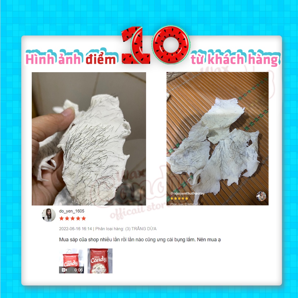 Sáp wax lông nóng Premier Coconut Candy Wax dưỡng da thơm dịu mùi dừa nhiệt đới gói 100gram SWL07