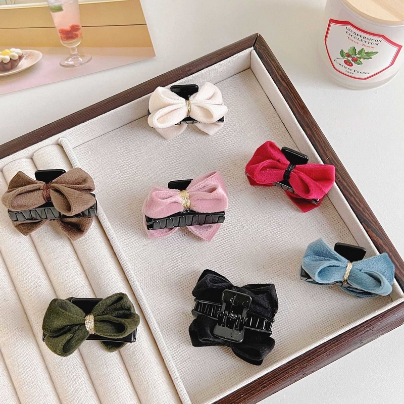 Kẹp Tóc Càng Cua Nhỏ Hình Nơ Bằng Vải Nhung Dễ Thương Cho Bé Gái XWNYDER