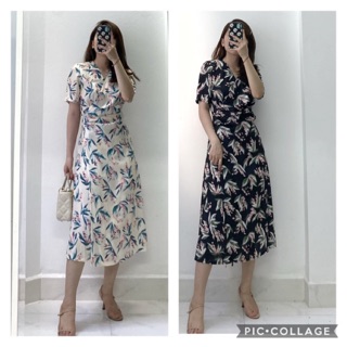 [Ảnh thật] Váy hoa dáng kimono (2 màu)
