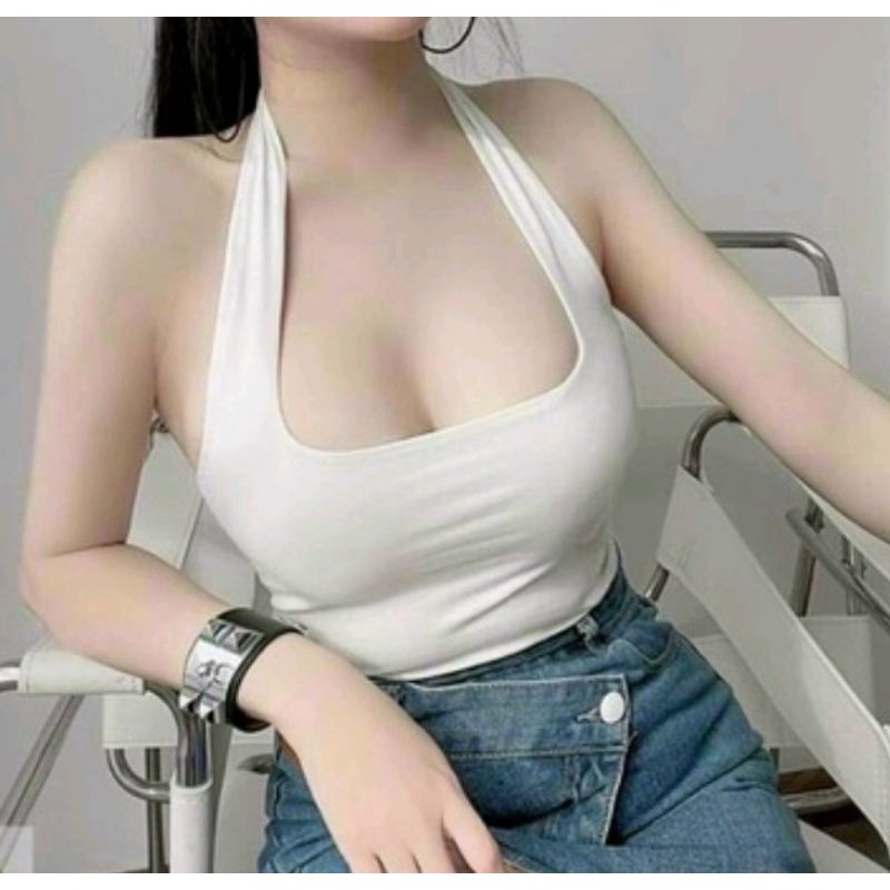 áo Croptop yếm, áo 2 dây u quàng cổ 2 lớp Bigsize Hằng SumiHsumi