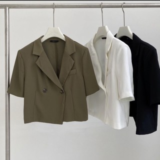 [Kèm Video SP] Áo Khoác Blazer Nữ Cổ Vest Cao Cấp Tay Lỡ Dáng Croptop Phong Cách Thời Trang Sugal AO KHOAC SG 001