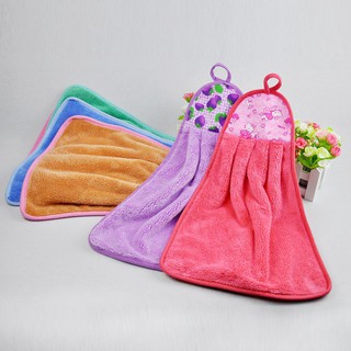 Coral Fleece Kitchen Hanging Towel Cute Animals Baby Hand Cartoon Hanging