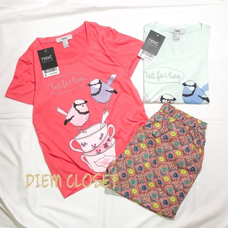 Bộ mặc nhà Next cộc tay nữ thun cotton