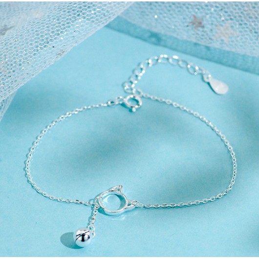 Vòng tay free size mèo con và chuông nhỏ đáng yêu VTAY07