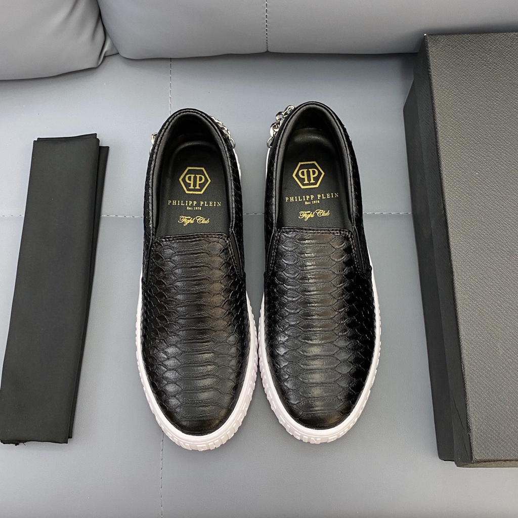 Gày lười nam cao cấp da thật Philipp Plein với mặt gân trên da ca tính và thời trang mang đến sự trẻ trung và sang trọng