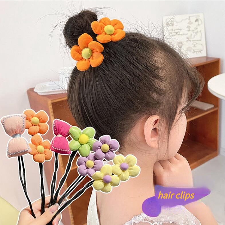 Kẹp Tóc Nơ Hoa Dễ Thương Phong Cách Hàn Quốc Cho Bé Gái