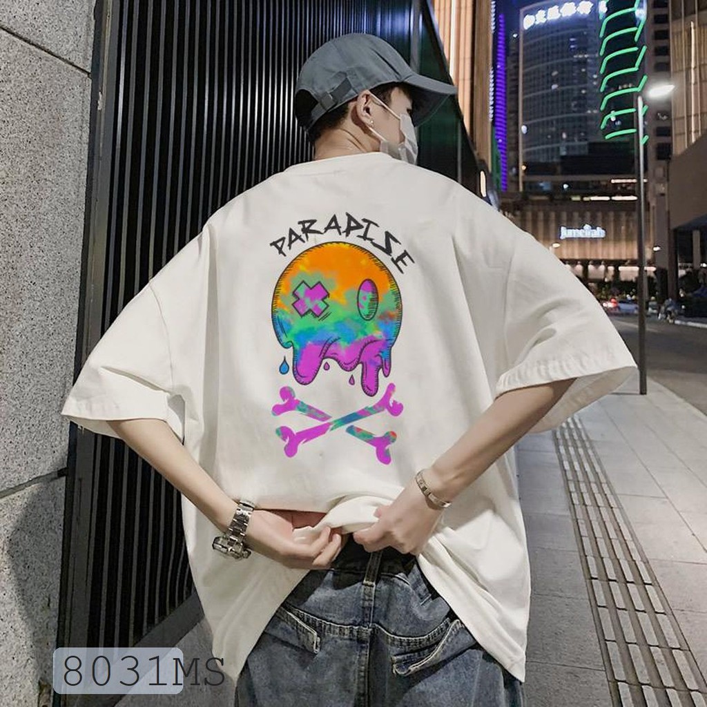 ÁO THUN UNISEX BAD RABIT PARAPISE TAY LỠ NAM VÀ NỮ IN HÌNH SIÊU HOT