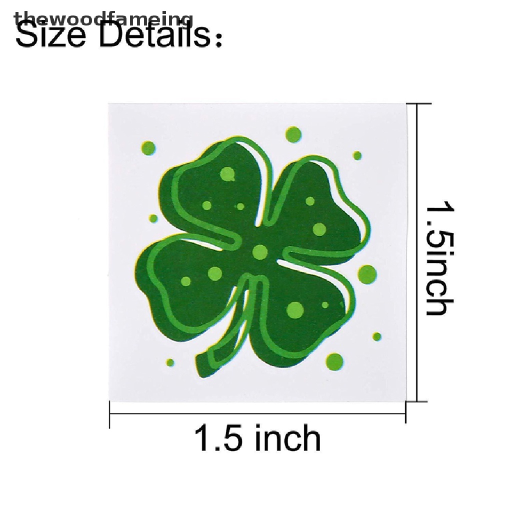 Hình Xăm Dán Tạm Thời Họa Tiết Cỏ Bốn Lá Saint Patrick
