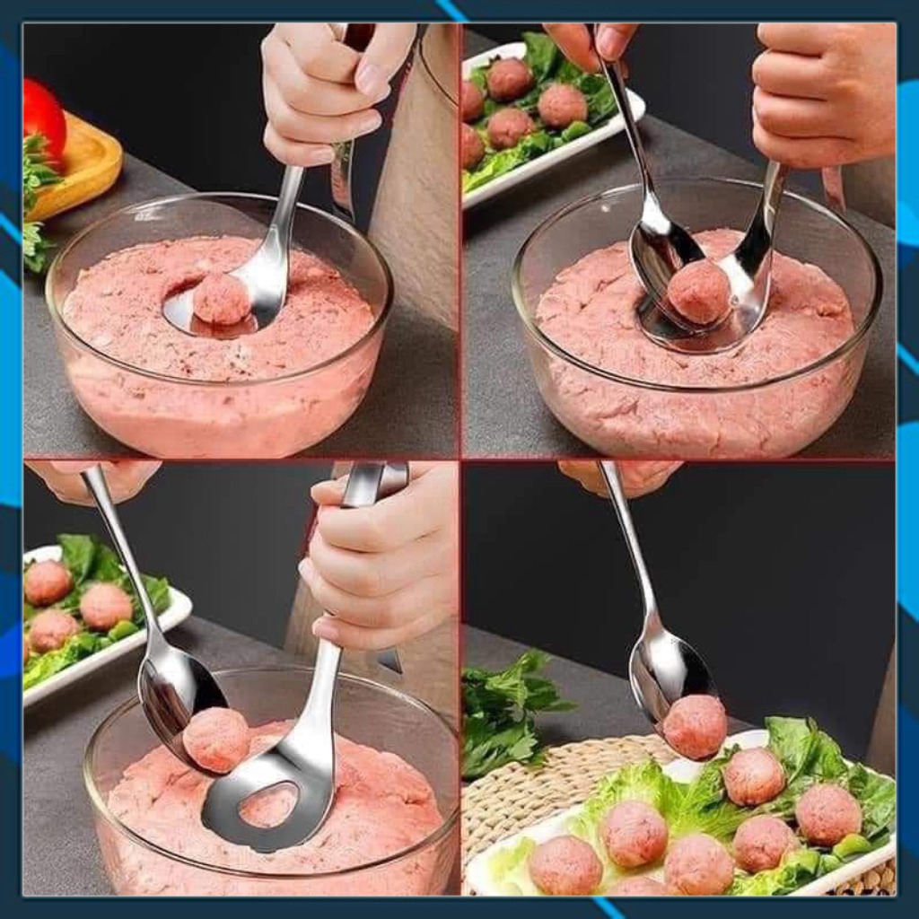 Thìa muôi làm thịt viên và mọc, thìa inox 304 dụng cụ nhà bếp - OSIN Tổng kho gia dụng